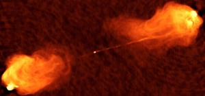 Radio image of jets ejected from Cygnus A.