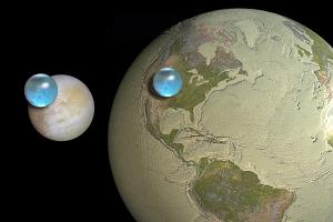 Water on Europa and Earth compared.