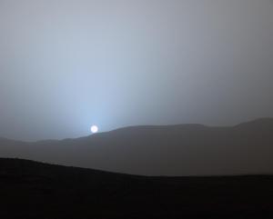 NASA's Curiosity Mars rover recorded this view of the sun setting on Mars.
