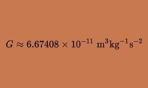 The official value for the universal constant of gravity.