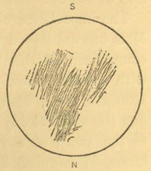 A 1659 sketch of Mars by Christiaan Huygens.