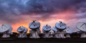 Radio dishes used in the search for aliens.