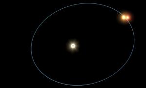 Artistic repesentation of a binary star system.