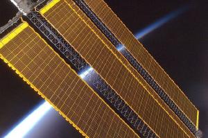 Solar panels on the International Space Station.