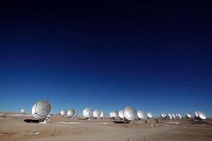 The ALMA telescope array.