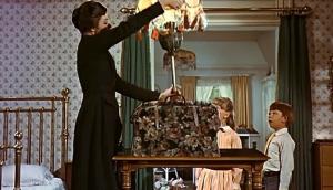 Mary Poppins unpacks her bag.
