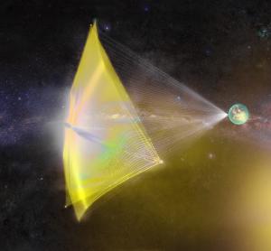 Artist concept of an interstellar light sail.