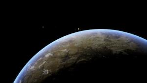 NASA visualization of a potentially habitable world.