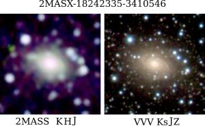 A galaxy as seen by 2MASS compared to VVV.