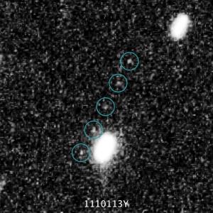 Hubble image that discovered 2014 MU<sub>69</sub>.