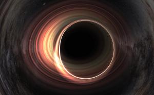 Ray traced shadow of a spinning and charged black hole.