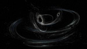 Artist view of a binary black hole system.