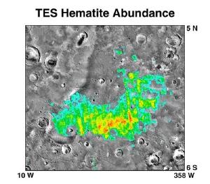 Gray hematite concentrations on Mars.