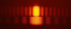 Interference patterns from a sodium lamp double slit experiment.