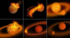 The collision model for the origin of the Moon.