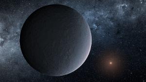 An icy planet distantly orbiting its star.