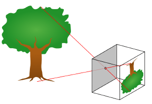 Schematic of a pinhole camera.