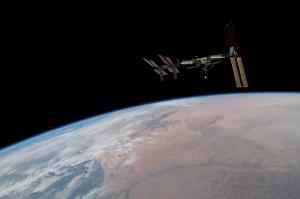 The International Space Station as seen from space.