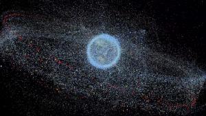 A map of debris orbiting Earth.