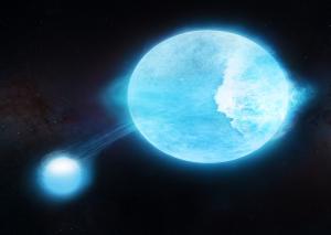 Illustration of waves breaking on a heartbeat star.