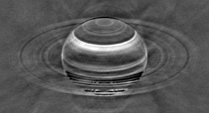 A radio image of Saturn taken in 2015.