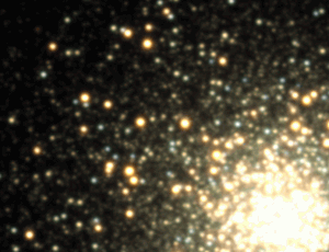Time lapse of a globular cluster showing variable stars.