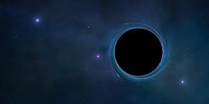 Illustration of a black hole in deep space.
