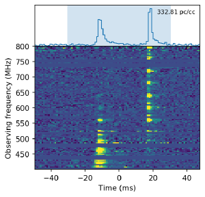 Dynamic spectrum of the local FRB.