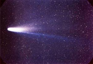 Photograph of Halley's comet in 1986.