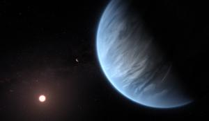Artist view of a water-rich exoplanet.