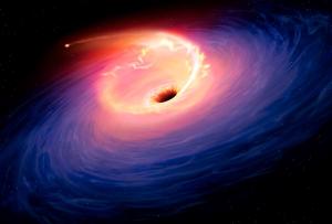 A star is ripped apart by a black hole.
