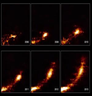 Observation of the G2 cloud near the center of our galaxy.