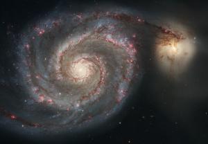 The magnificent Whirlpool galaxy, also known as Messier 51.
