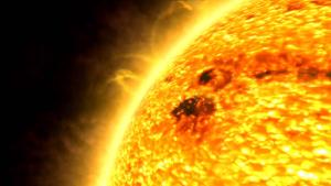 Close-up view of the surface of the Sun.