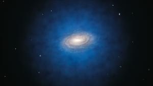 Artist rendering of the dark matter halo surrounding our galaxy.