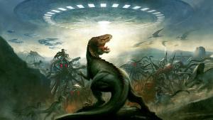 The Cover of *Dinosaurs Vs. Aliens*, written by Grant Morrison.