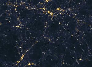 A computer model shows one scenario for how light is spread through the early universe on vast scales.