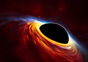 Illustration of a rapidly rotating black hole.