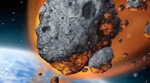 Artist view of a large impact meteor.