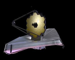 A rendering of the James Webb Space Telescope.