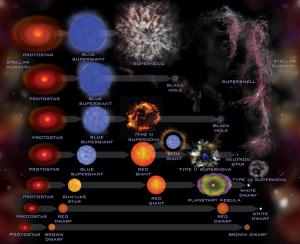 The evolution of stars.