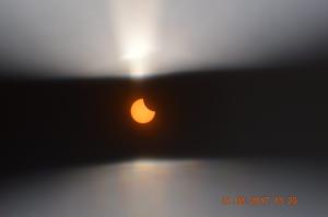 An image of the Sun through eclipse glasses.
