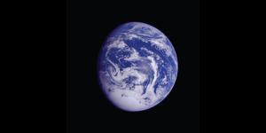 An image of Earth taken by the Galileo spacecraft in 1990.