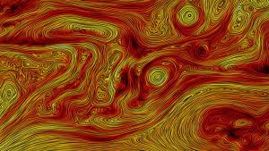 Visualization of magnetic field turbulence in the solar wind.