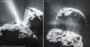 Close up images of Comet67p taken by the Rosetta spacecraft.