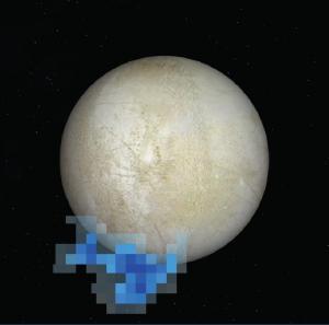 Europa overlapped with evidence of water.