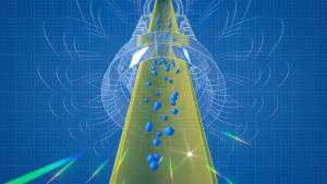 Illustration of how anti-hydrogen can test gravity.