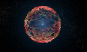 Artist's impression of supernova 1993J, an exploding star in the galaxy M81.