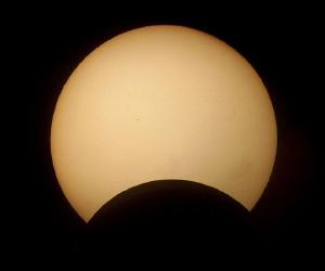 A partial solar eclipse.