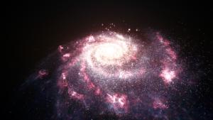 Illustration of a starburst galaxy.